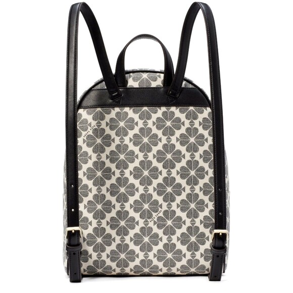 New Kate Spade Spade Flower Medium Backpack Signature Logo Black Multi - Picture 4 of 5